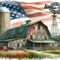 DIY 5D Diamond Painting Kits for Adults Diamond Art American Flag Landscape Rustic Farmhouse Diamond Painting Full Drill Crystal Embroidery Craft Kits for Home Wall Decor Gifts 11.8x11.8inch